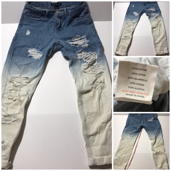 2015 Ombré Distressed Denim Mom style - Picture 3 of 6